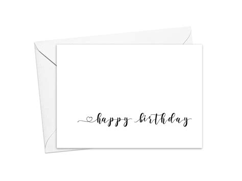 Happy Birthday Printable Card Minimalist Happy Birthday Card Etsy