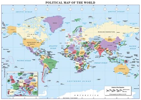 World Political Map A3 And A4 Size Cosmographics Ltd