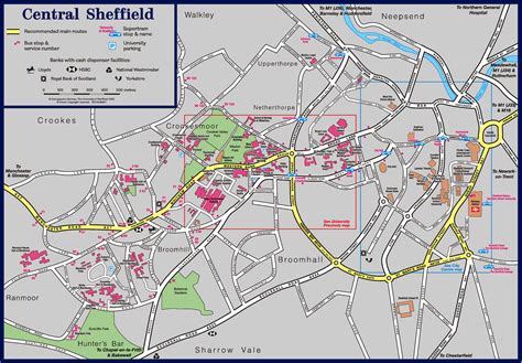 Central Sheffield Map Sheffield England Mappery