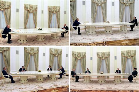 Putin S Long Table Sparks Dispute Over Who Built It The New York Times