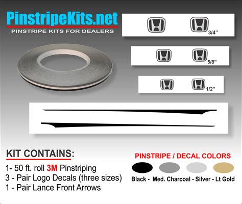 Honda Vinyl Logo Decal Emblem Pinstripe Pinstriping Kit Pinstriping Kit