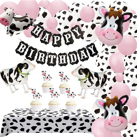 Buy 117pcs Cow Party Decorations Pink Cow Balloon Garland Arch Kit With