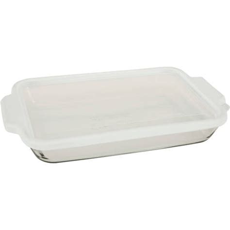 Anchor Hocking True Fit Clear 3 Quart Baking Dish With White Lid