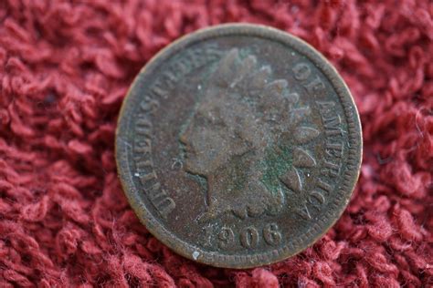 1906 Indian Head Penny 1906 Indian Head Cent Very Good Penny Vg