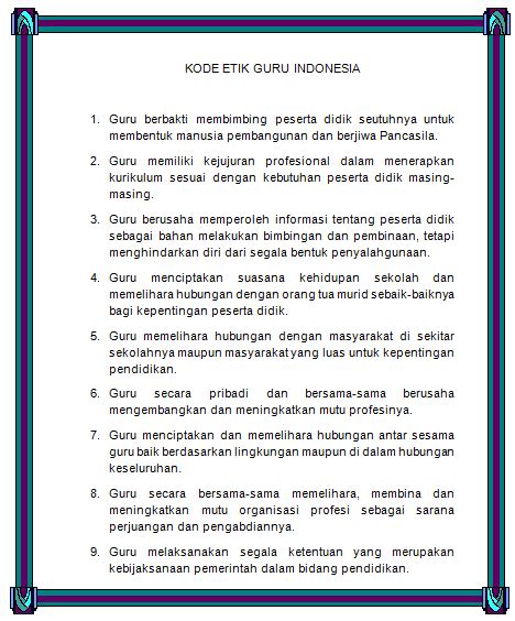 Kode Etik Guru Indonesia Pengertian Tujuan Dan Fungsi Kurikulum Riset