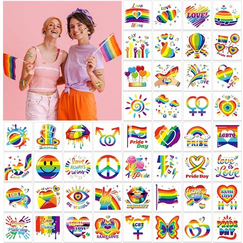 Amazon Com HOWAF 96pcs Gay Pride Temporary Tattoos Pride Day Party