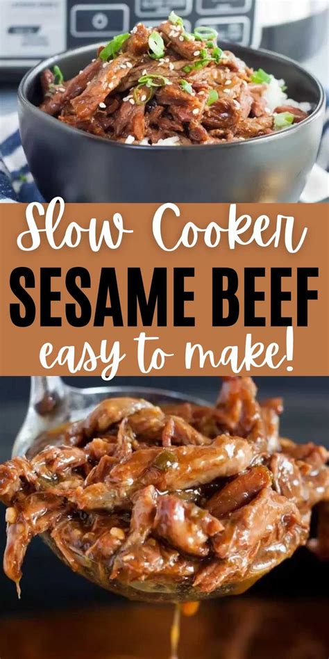 Crock Pot Sesame Beef Recipe Easy Slow Cooker Sesame Beef