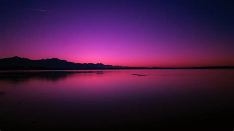 Wallpaper Sunset Dawn Twilight Lake 4k Nature 17049