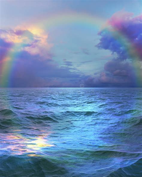 Rainbow Seascape Stock Illustration Illustration Of Elements 4097228