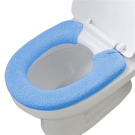 Toilet Seat Cover With Snaps Fixed Stretchable Washable Fiber Cloth
