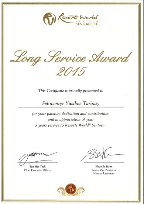 10 years service award certificate 10 templates to honor. Long Service Award