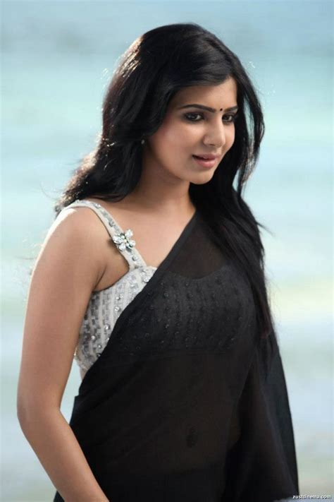 Samantha Latest Hot Stills In Black Saree