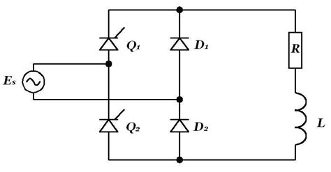 Bridge Rectifier With Two Thyristors And Two Diodes Power Electronic