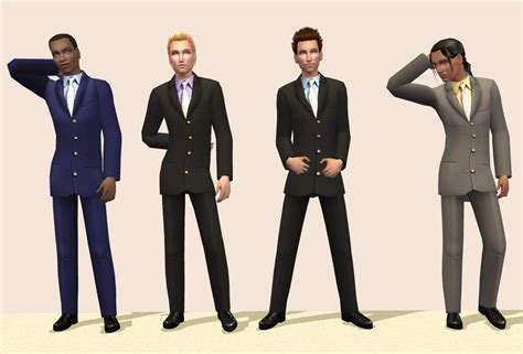 Mod The Sims Mens Slim Cut Suits