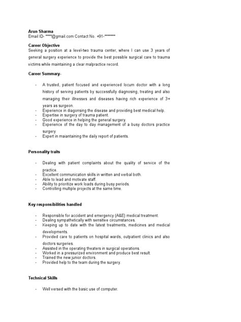 It encourages the hiring manager to delve into the resume with enthusiasm. Medical Doctor Resume Template | Patient | Emergency ...