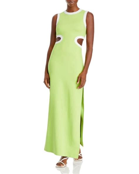 Staud Synthetic Dolce Cutout Maxi Dress In Green Lyst