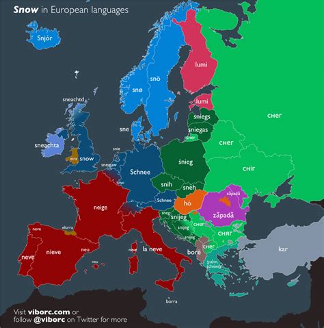 The word for "Tea" in Languages of Europe : r/MapPorn