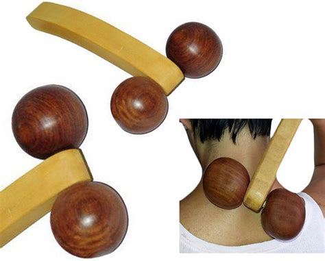 Hand Held Body Massager Wooden Rolling Ball Massager Body Etsy