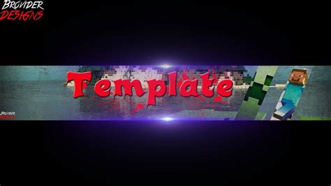 Youtube Banner Template Minecraft Speedart Youtube