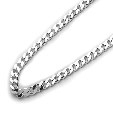 4mm 925 Sterling Silver Italian Solid Curb Link Chain Necklace Made In