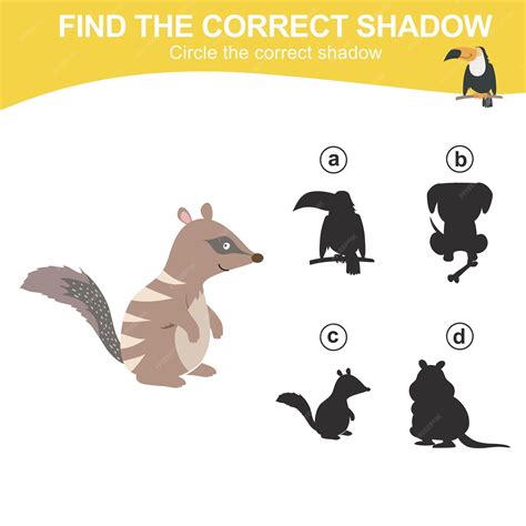 Premium Vector Find The Correct Shadow Matching Animal Shadow Game
