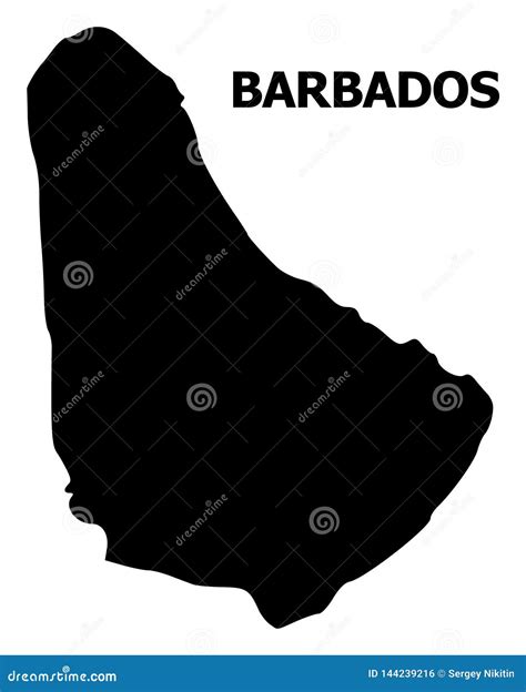 Vector Flat Map Of Barbados With Name Stock Vector Illustration Of Barbados Geography