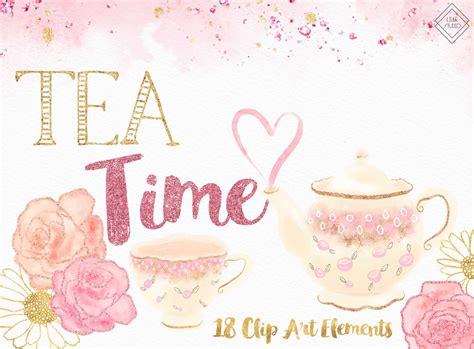 Teacup Clipart Teapot Clip Art Watercolor Bridal Tea Party Invitation