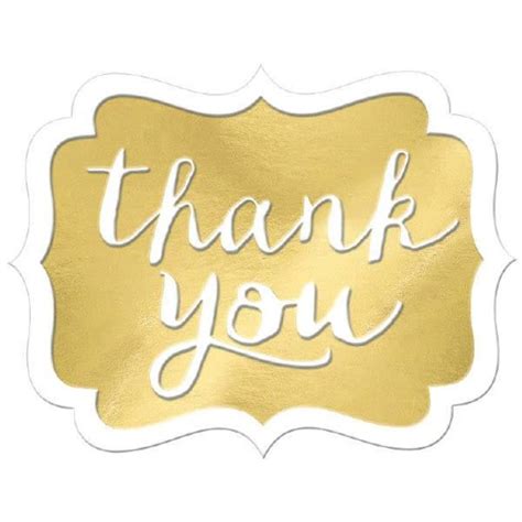 Thank You Stickers Gold 50ct Pop Party Supply