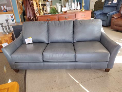 Gray Leather Sofa Made By Klaussner Roth And Brader Furniture