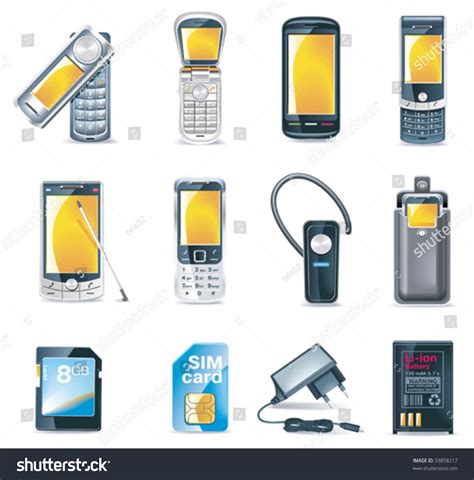 Vector Mobile Phones Icon Set 33858217 Shutterstock