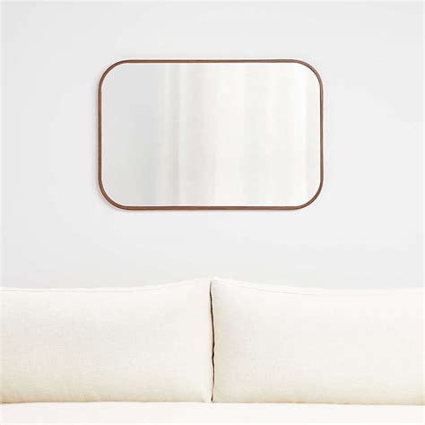 Edge Walnut Rounded Rectangle Mirror Reviews Crate And Barrel Canada