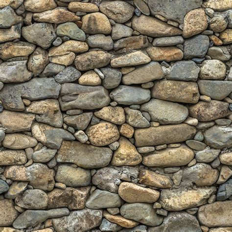 Free Natural Round Stone Wall Seamless Texture Natural Stone Wall