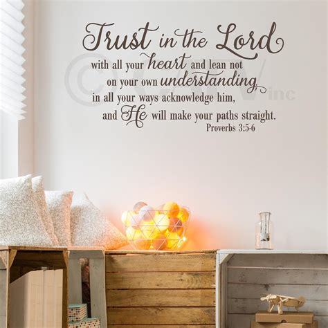 Trust in the Lord With All Your Heart..Proverbs 3:5-6 Scripture Vinyl