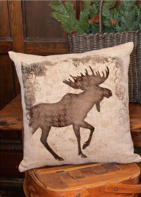 The designer collection is affordable and stylish featuring unique designs, bookends, framed canvas. Alpine Woods Moose Pillow | Moose decor, House decor ...