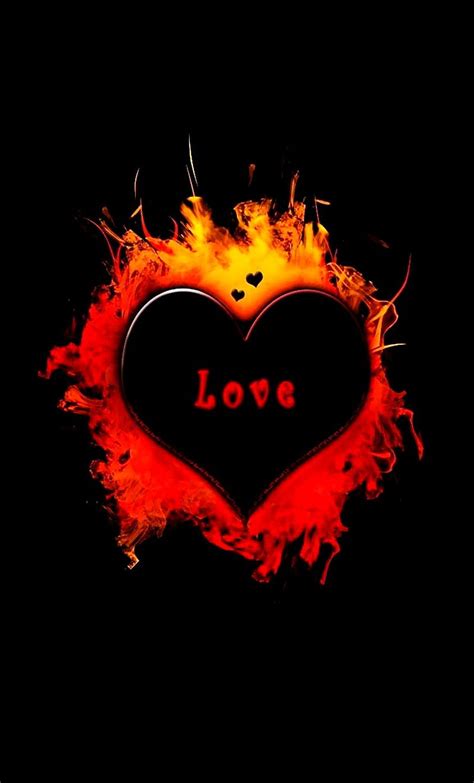 Love Fire Heart Hd Phone Wallpaper Peakpx