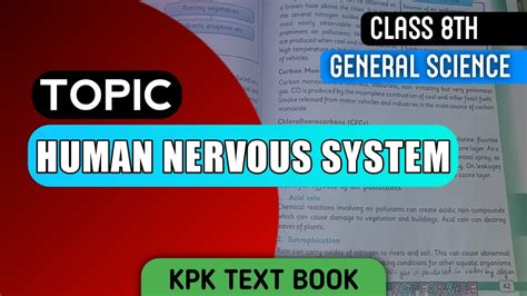 General Science Grade 8 Kpk Text Book Unit 1 Topic Human Nervous