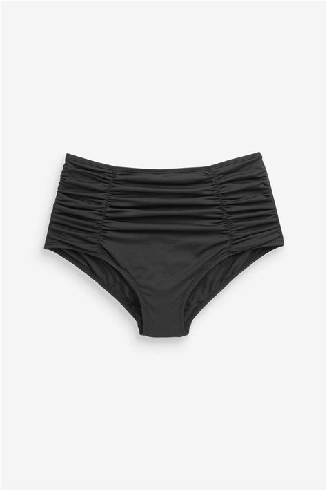 Buy Black High Waist Briefs Tummy Control Ruched High Waist Bikini