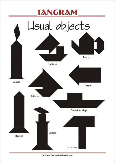Tangram Objects Worksheets With Solutions Try To Solve The Puzzle