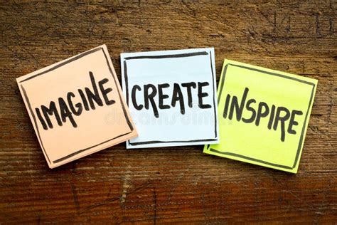 Imagine Create Inspire Concept On Sticky Notes Stock Image Image Of