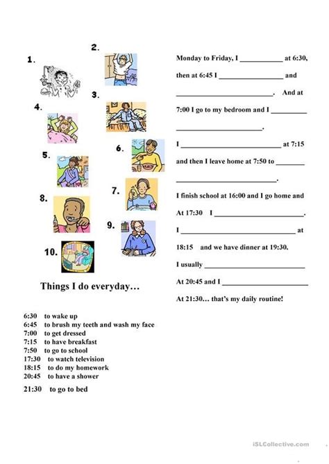 Simple Present Tense Daily Routine English Esl Worksheets For Images