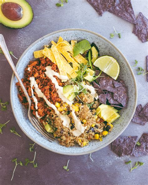 Quinoa Taco Salad Bowl With Vegan Chorizo Sprinkle Of