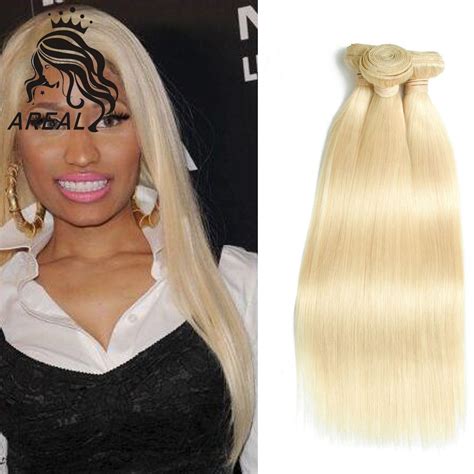 613 Bleach Blonde Straight Peruvian Human Hair Weave Bundle Deals