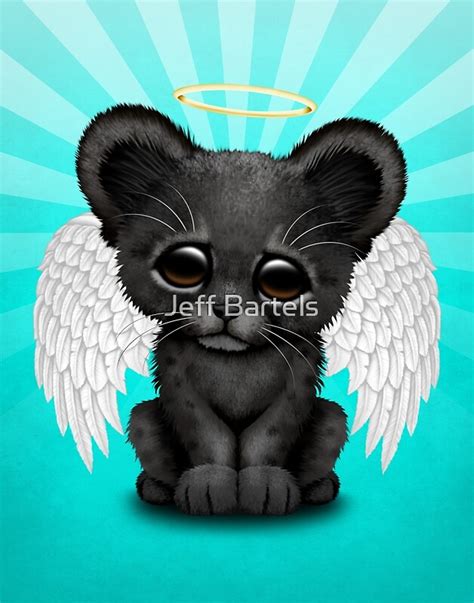 Cute Baby Black Panther Cub Angel Posters By Jeff Bartels Redbubble