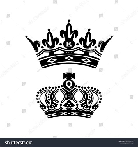 King Queen Crown Vintage Jewelry Stock Vector Royalty Free 1583440720