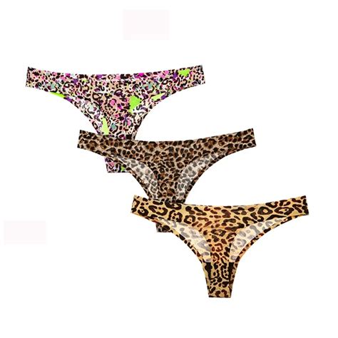 Sexy Thongs Woman Underwear Panty Leopard Female T Back Soft G String