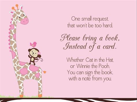 This allows the new parents to not only have a keepsake from each guest, but have a growing library of books to read their child in the coming years. Bring a book instead of a card What a wonderful idea! One small request that won't be too hard ...