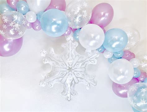 Snowflake Balloon Garland Frozen Inspired Birthday Winter Wonderland