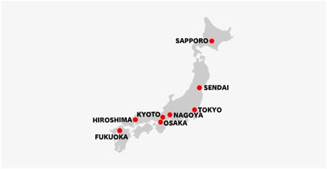 Japan Map With Major Cities Map Vector