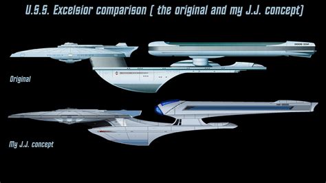 Uss Excelsior Comparison Star Trek Ships Star Trek Starships Star