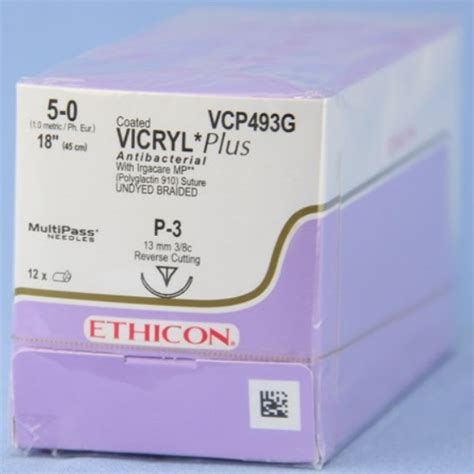 5 0 Vicryl Plus Undyed Braided Suture With P 3 Needle 12box